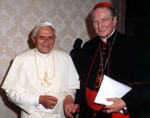 In this photo released by the Vatican's L'Osservatore Romano daily, Pope Benedict XVI greets the former archbishop of Milan, Cardinal Carlo Maria Martini at the Vatican.