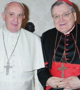 Il card. Burke con papa Francesco